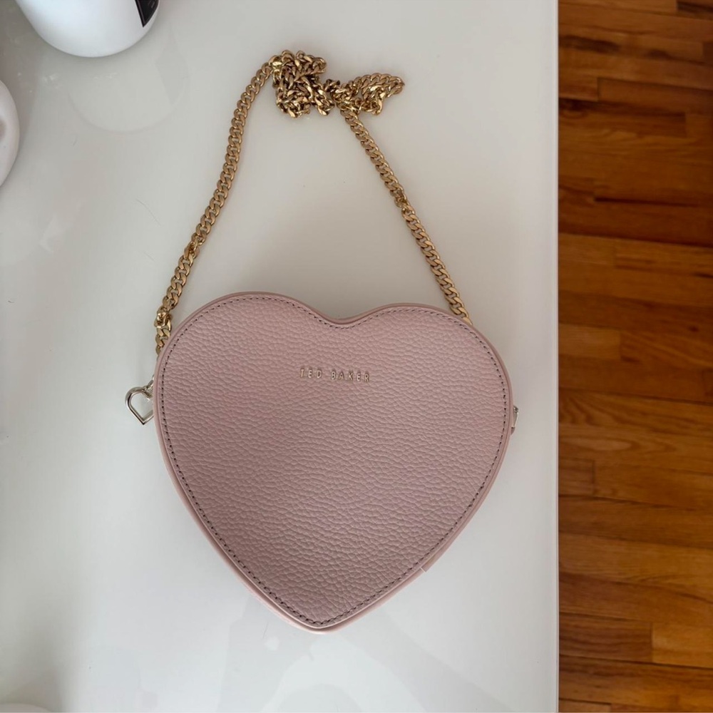 Ted Baker Pink Heart Crossbody Bag with Gold Chain